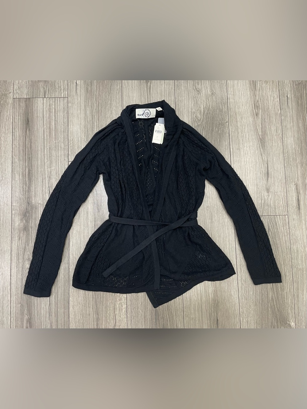 NWT Anthropologie Rosie Neira pointelle wrap cardigan Size Large